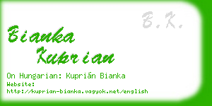 bianka kuprian business card